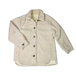 Zara Cream Kids‎ Jacket Sherpa Shirt Jacket